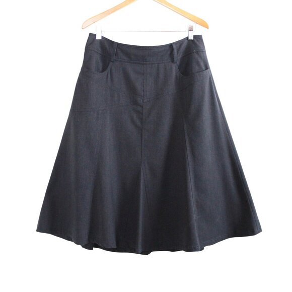 Conrad C Portion Petite A-line Flare Midi Skirt - Picture 2 of 16